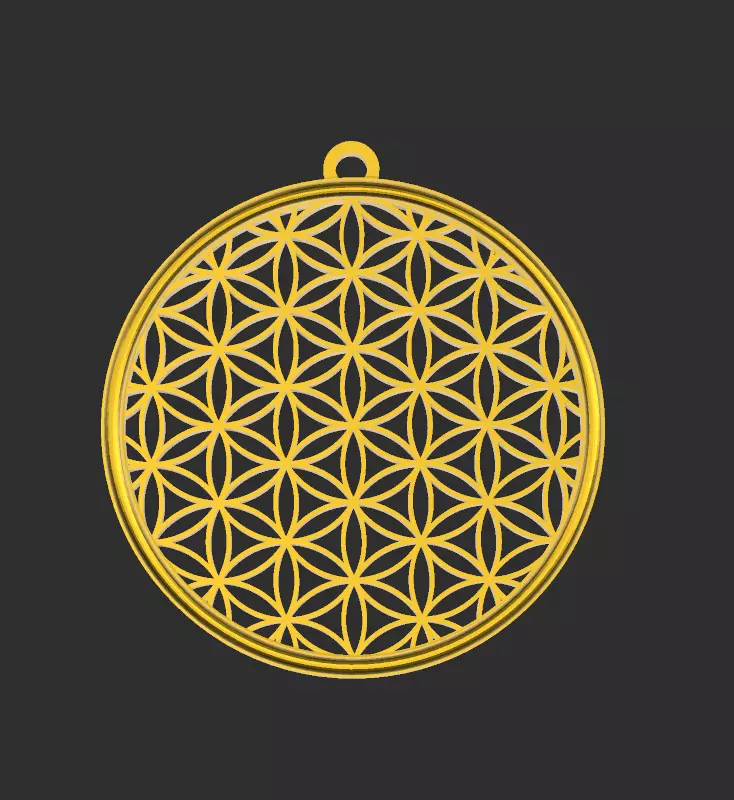 Flower of Life jewelry 3D print model_0