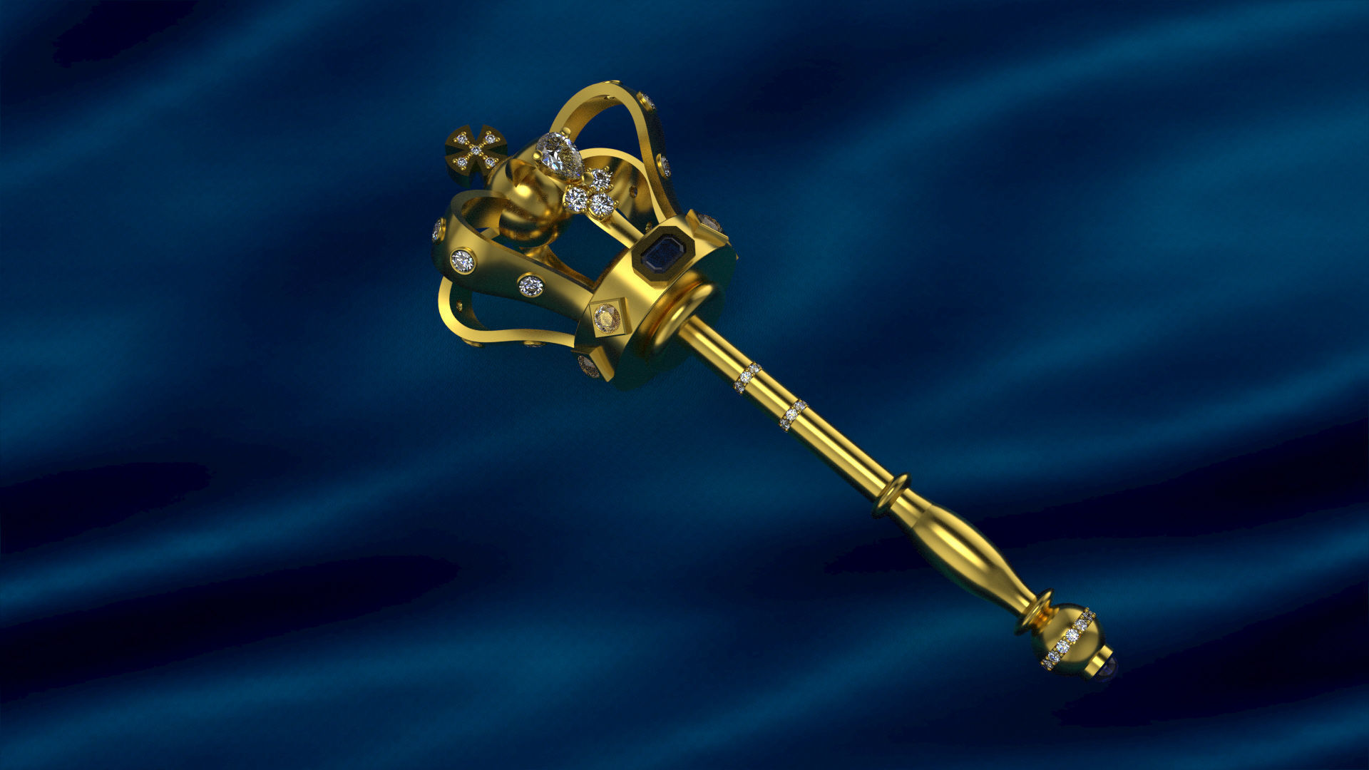 royal scepter pendant 3D print model_6