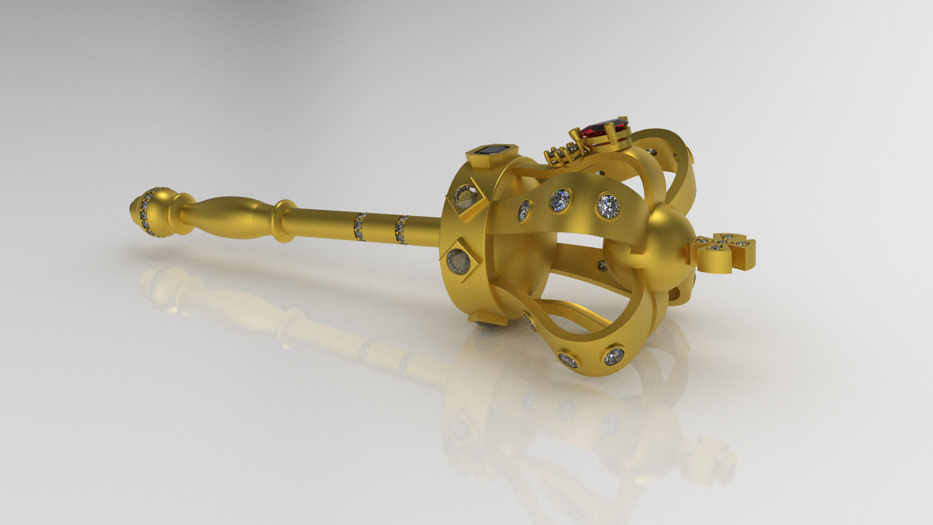 royal scepter pendant 3D print model_7
