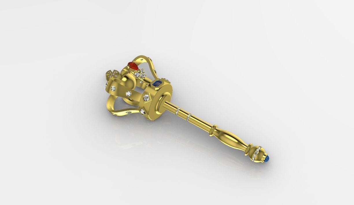 royal scepter pendant 3D print model_5