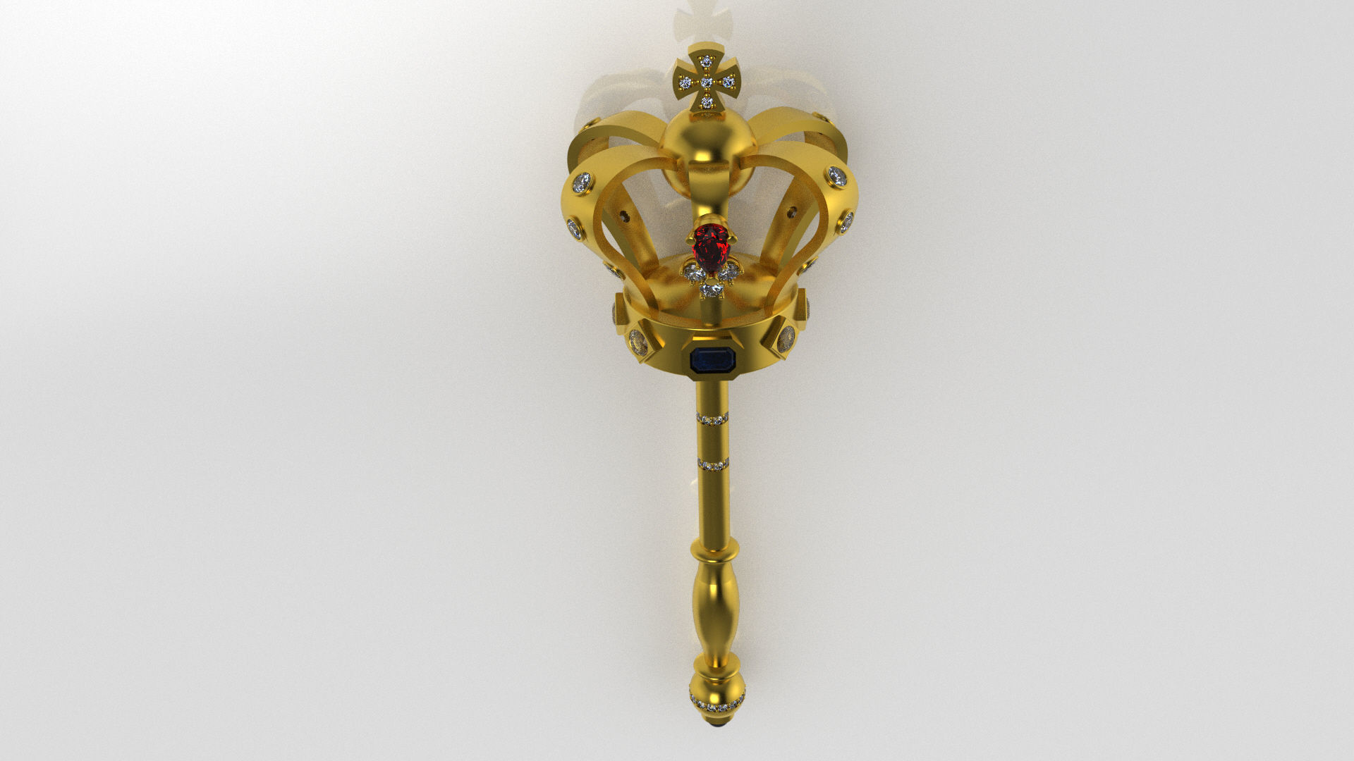 royal scepter pendant 3D print model_8
