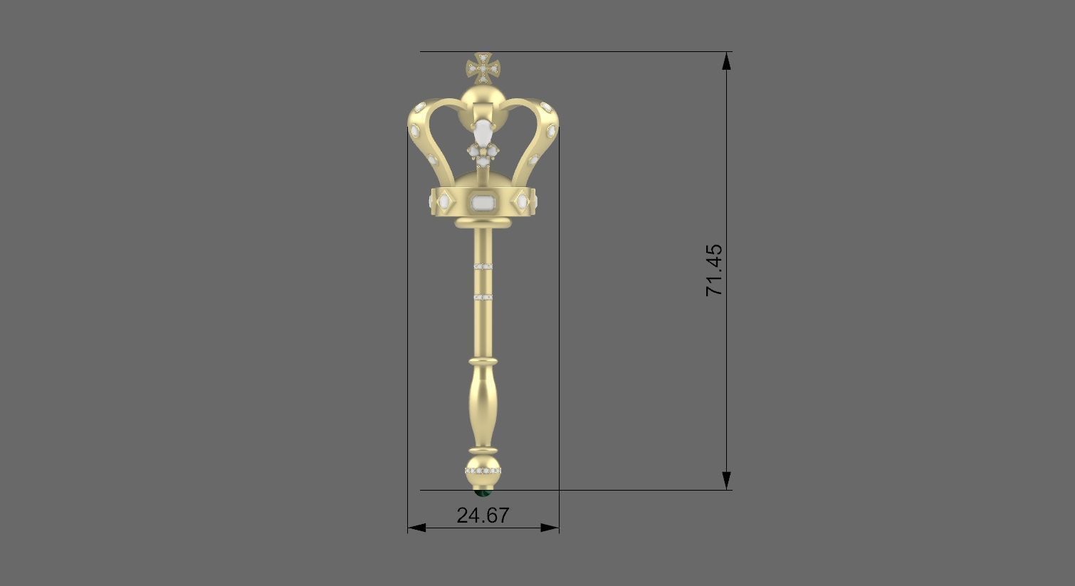 royal scepter pendant 3D print model_15