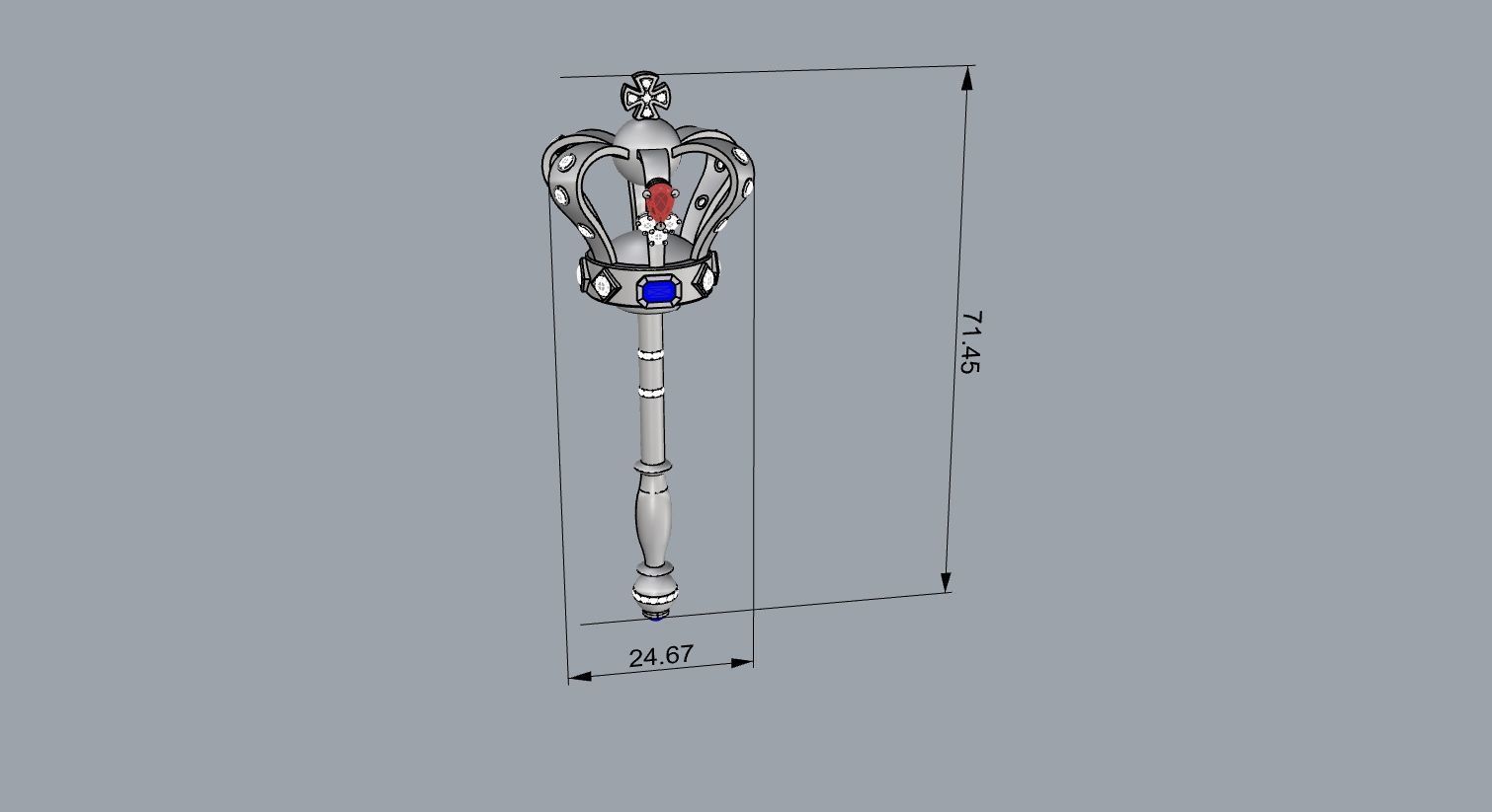 royal scepter pendant 3D print model_16