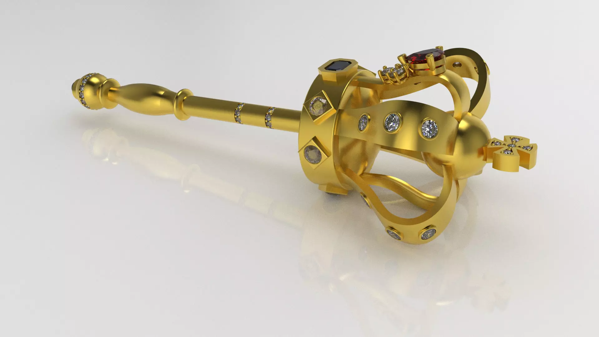 royal scepter pendant 3D print model_0