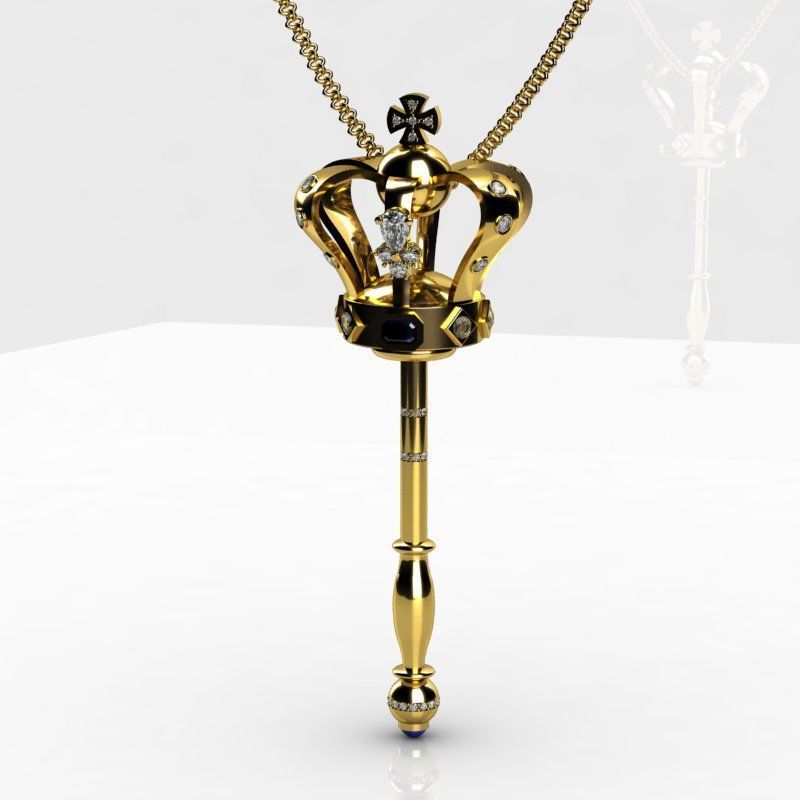 royal scepter pendant 3D print model_11