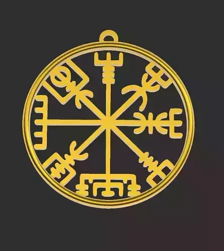 Viking Compass jewelry 3D print model