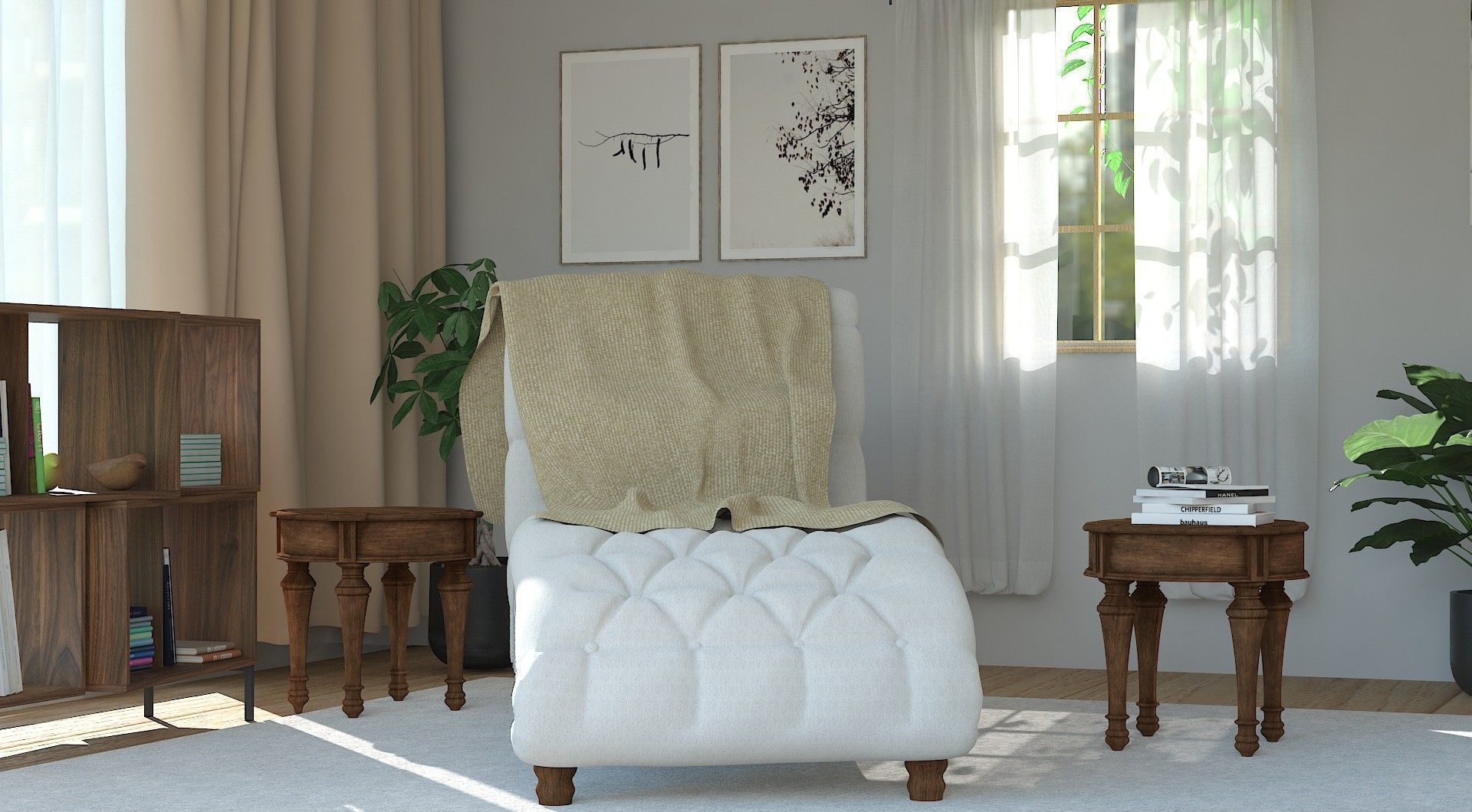 sofa and table 3D model_3