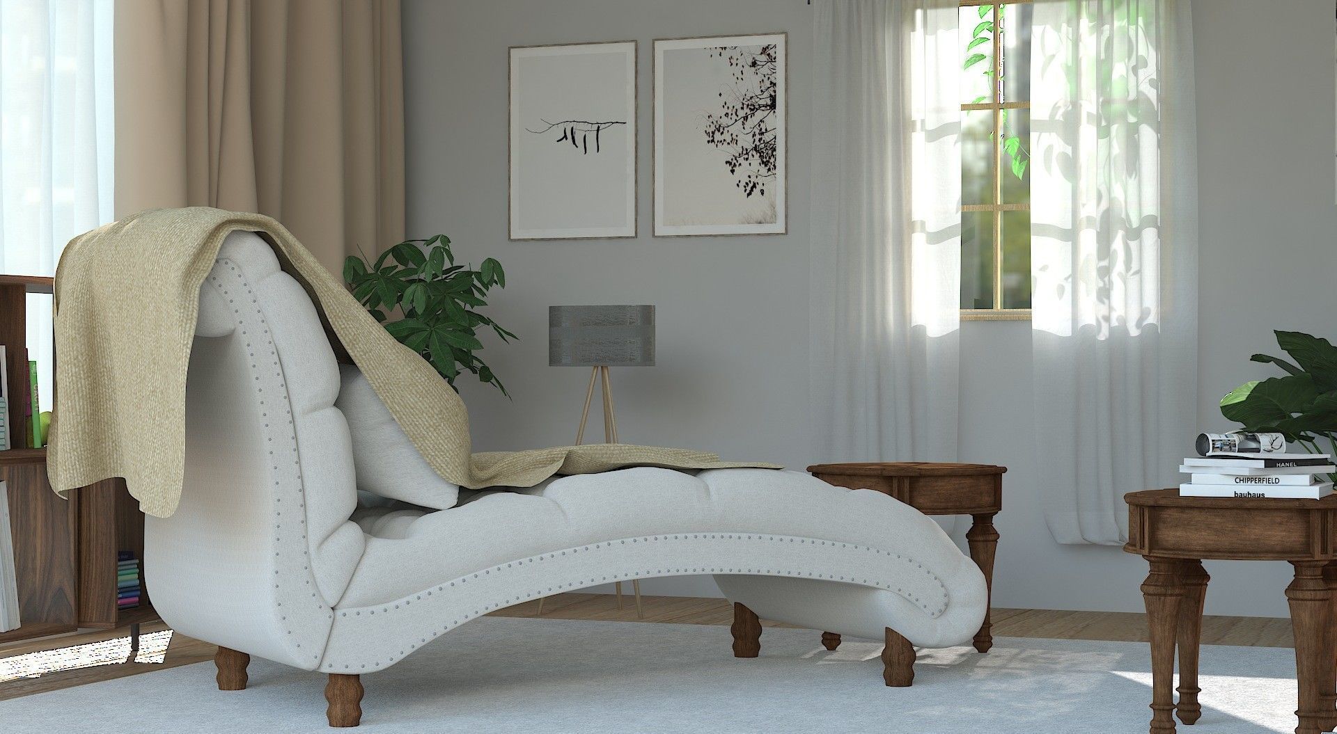 sofa and table 3D model_2