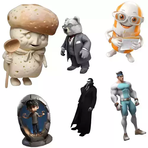 Character Collection - Fantasy and Modern Mix 3D print model
