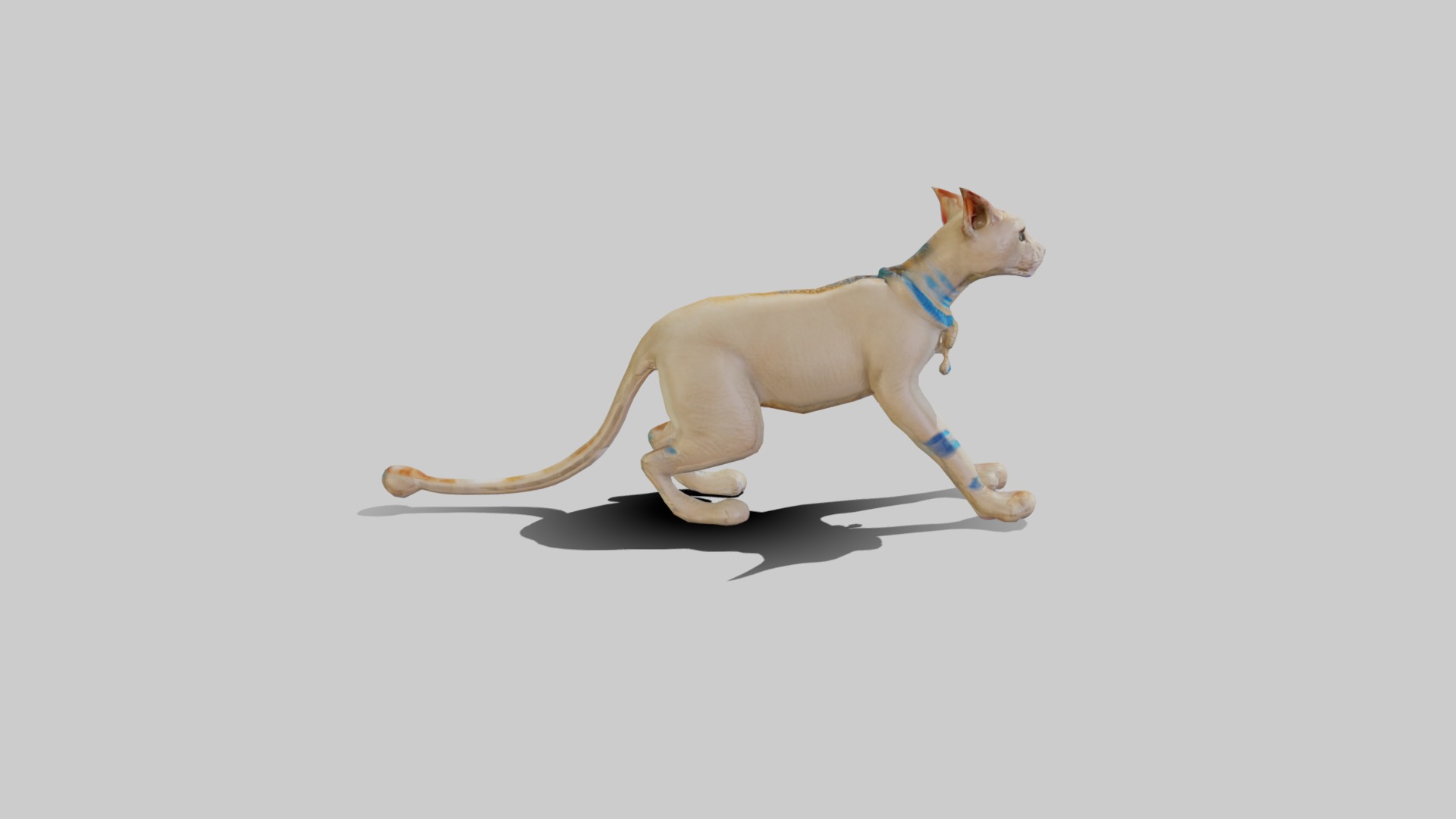 Animated Egyptian Cat Low-poly 3D model_7