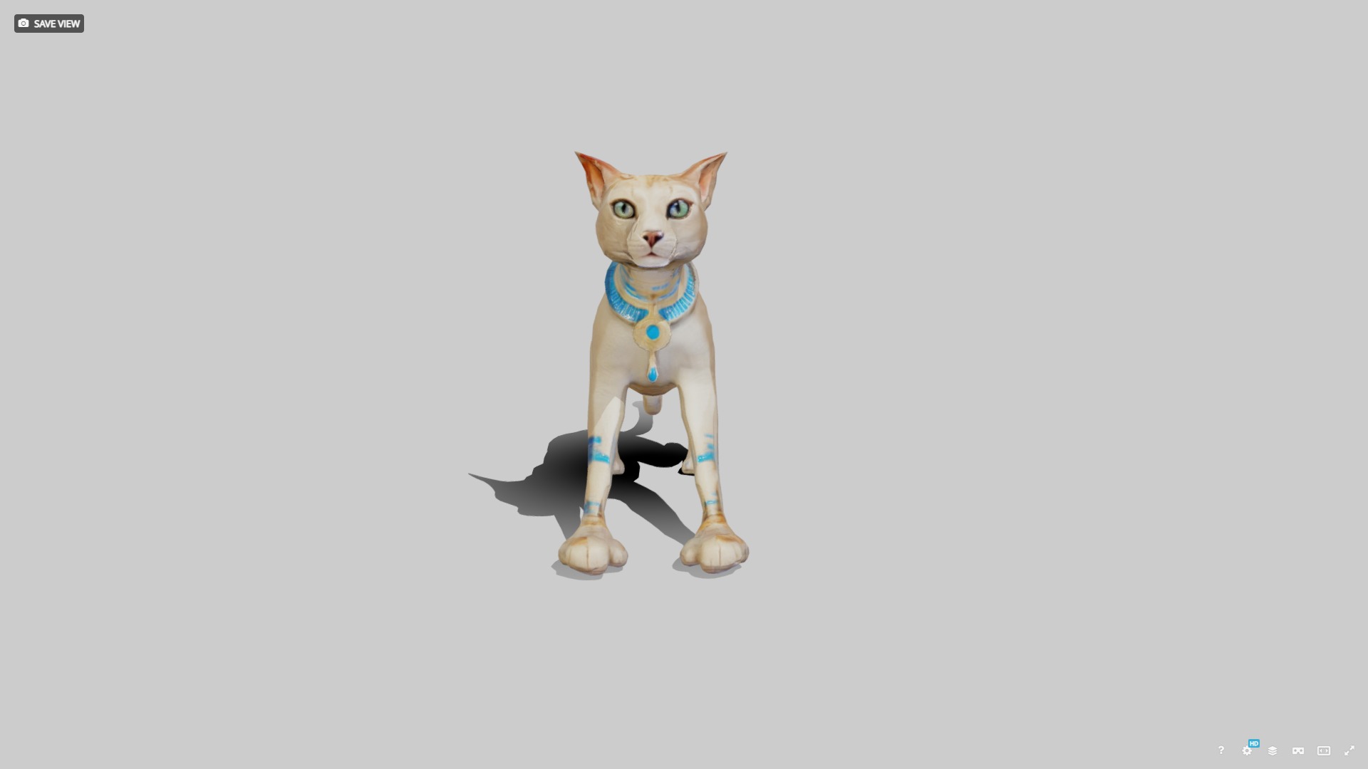 Animated Egyptian Cat Low-poly 3D model_2