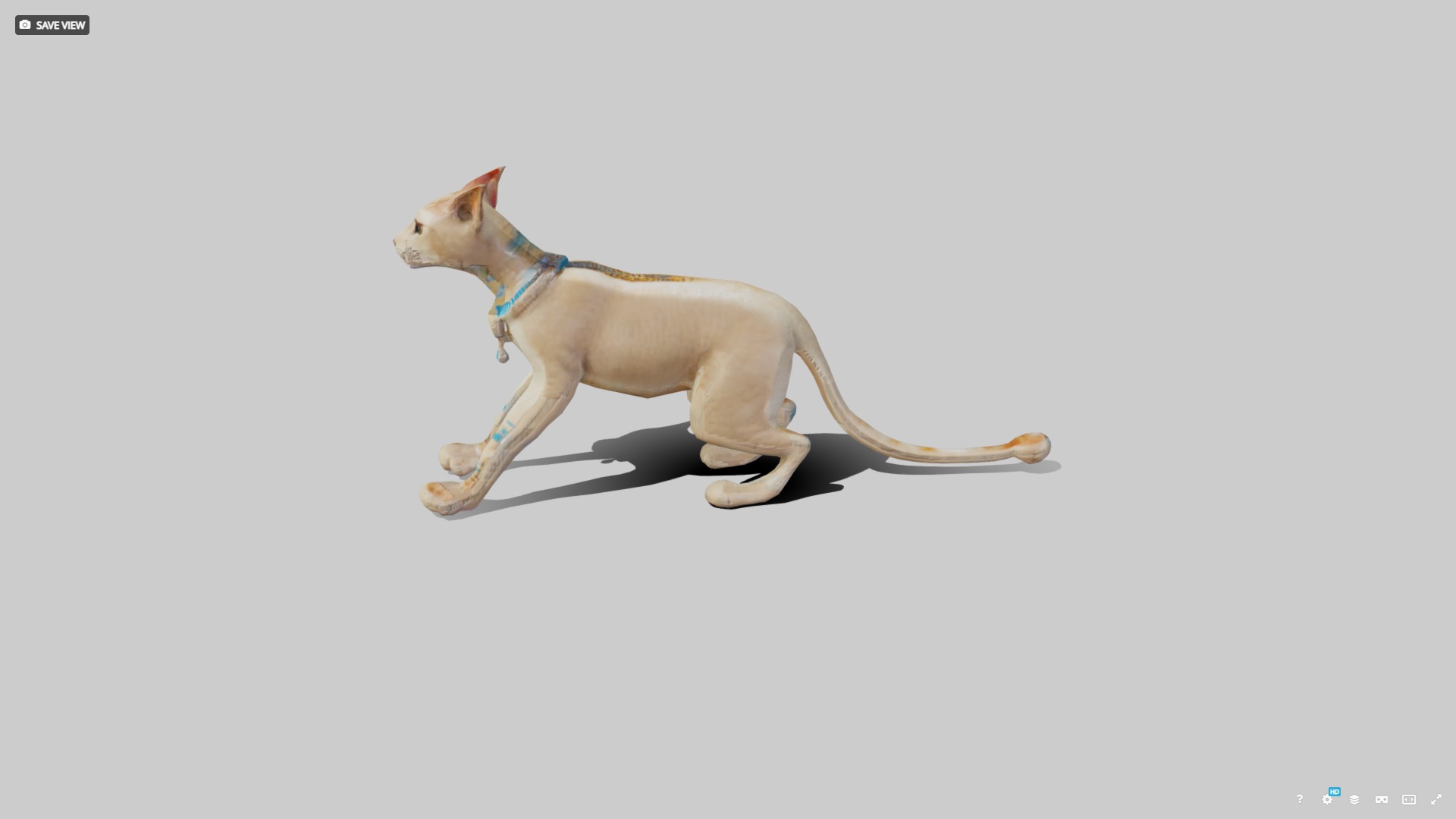 Animated Egyptian Cat Low-poly 3D model_4