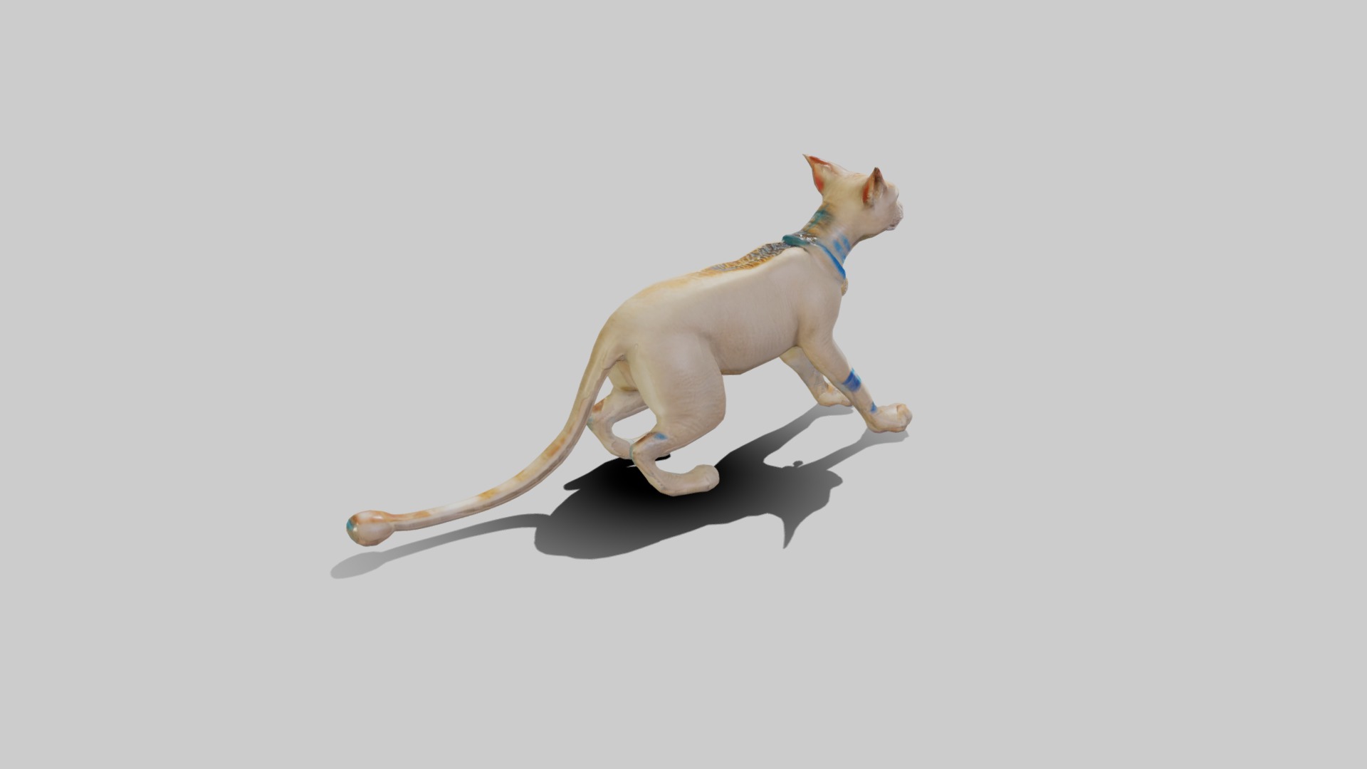 Animated Egyptian Cat Low-poly 3D model_6