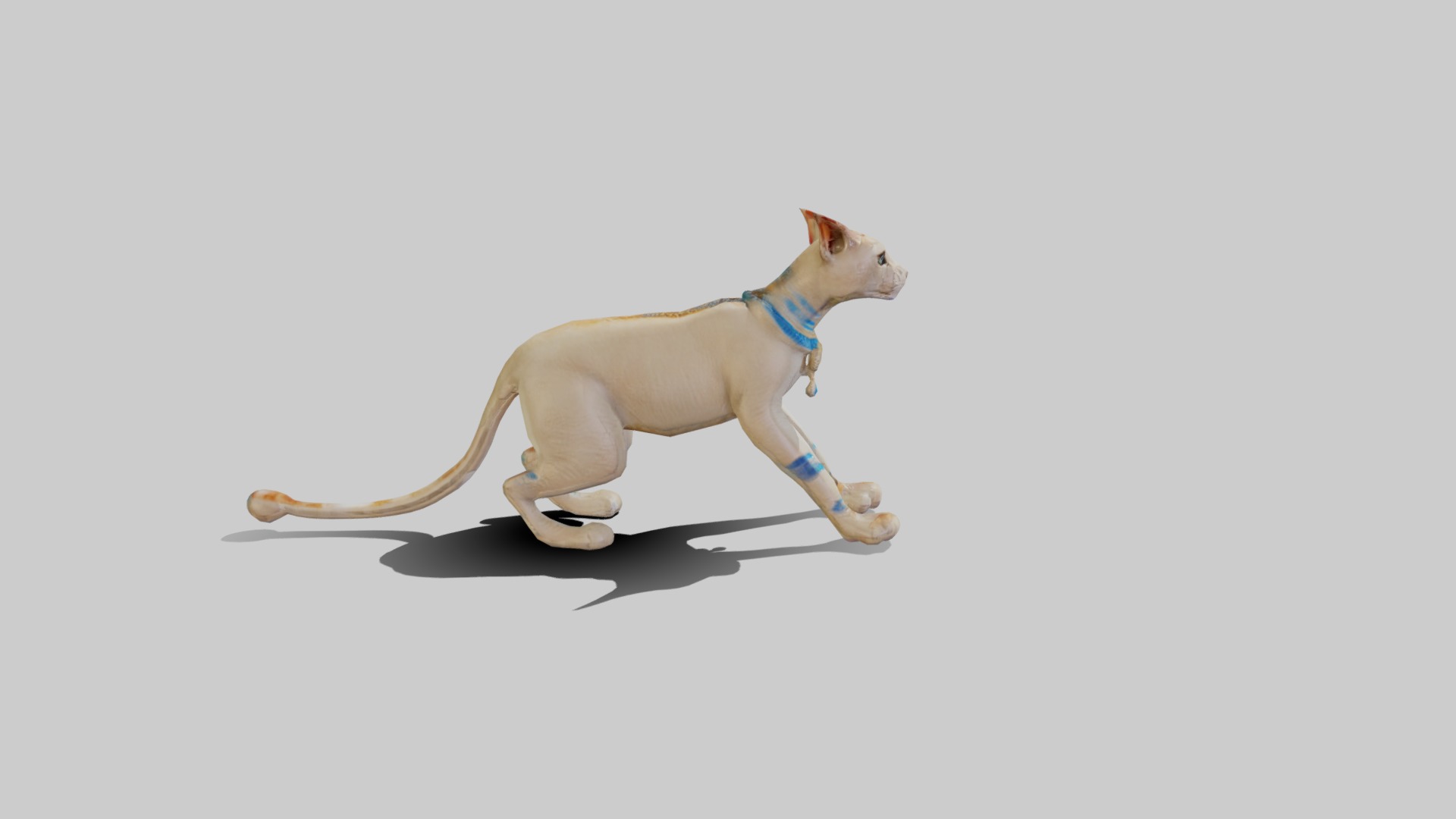 Animated Egyptian Cat Low-poly 3D model_8