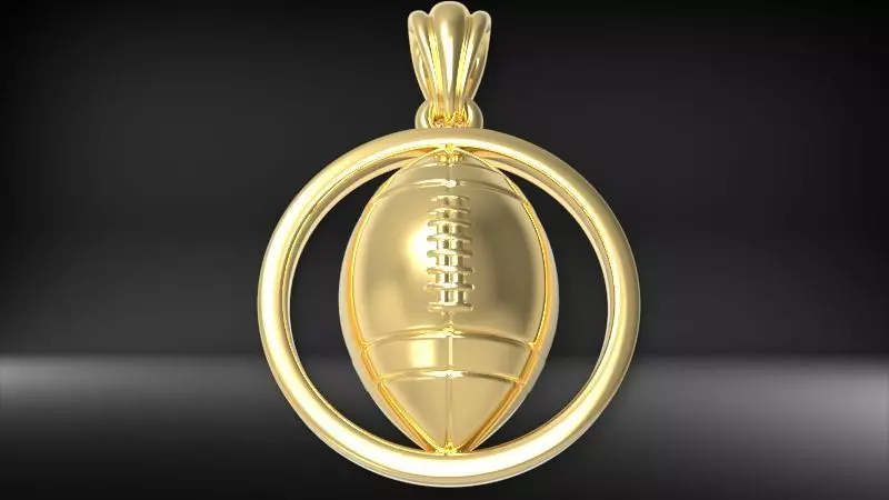 American Football Ball Sport Game Fan Charm Pendant Necklace 3D print model