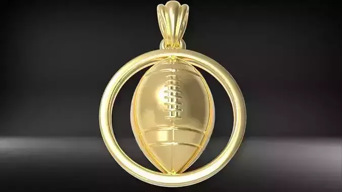 American Football Ball Sport Game Fan Charm Pendant Necklace  3D print model