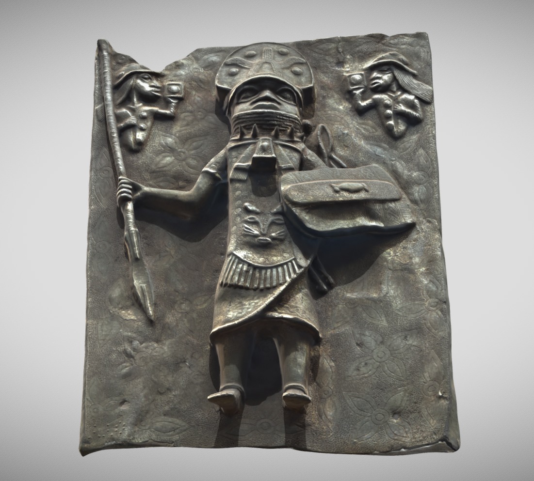 Relief Plaque with warriors II Low-poly 3D model_4