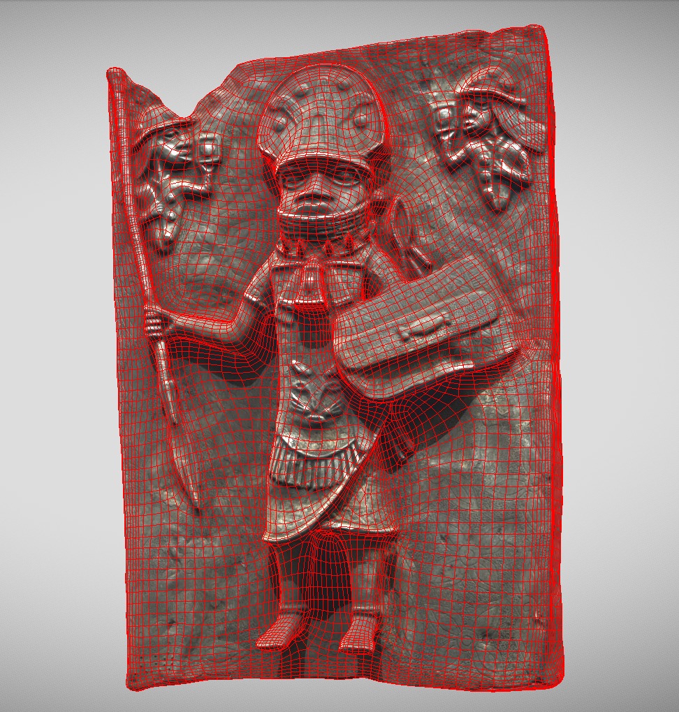 Relief Plaque with warriors II Low-poly 3D model_7