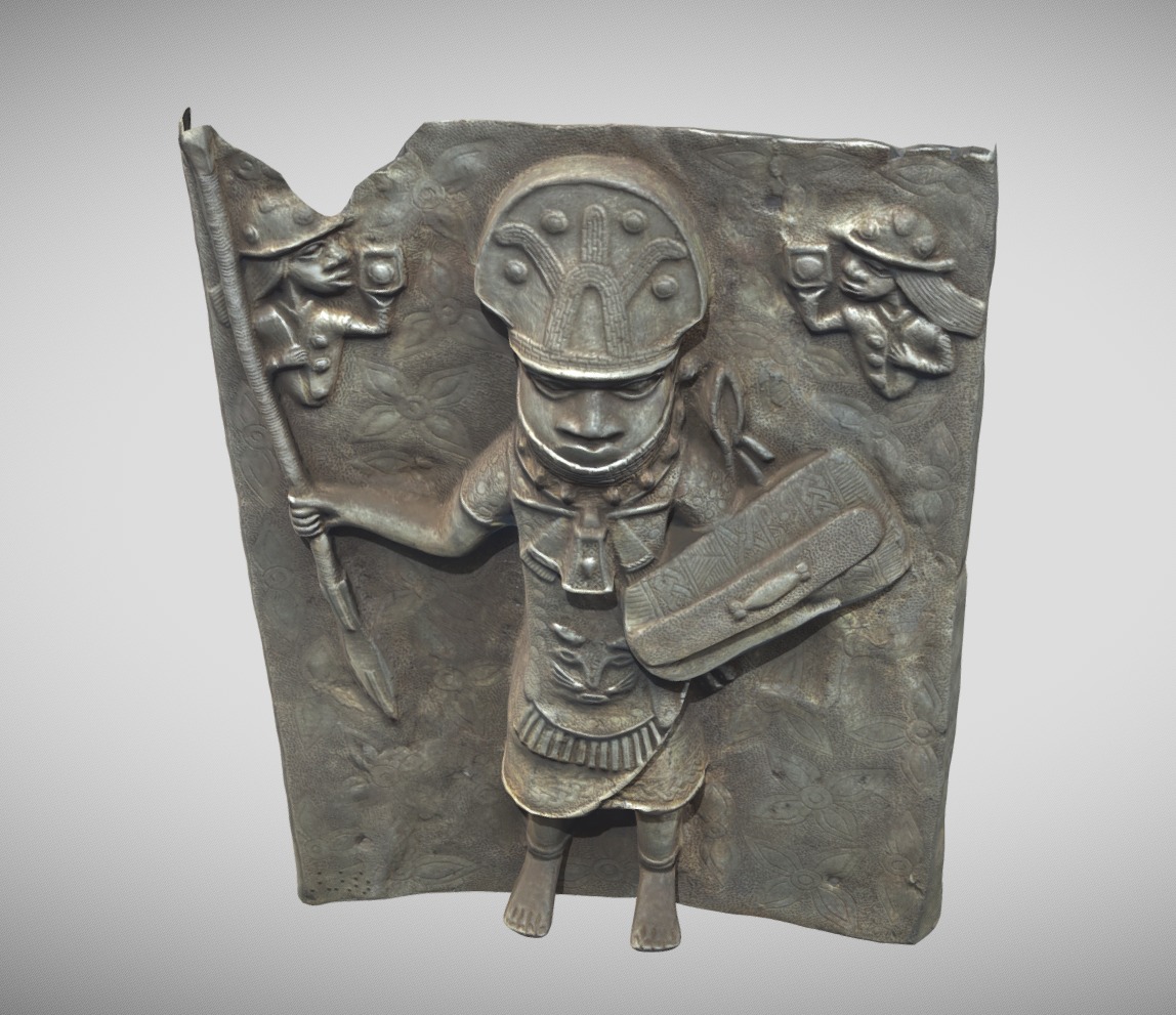Relief Plaque with warriors II Low-poly 3D model_3