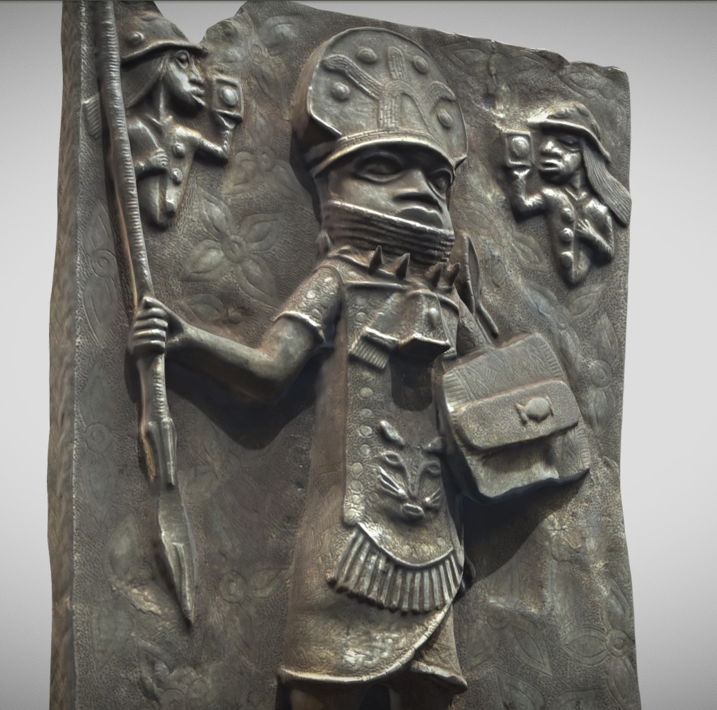 Relief Plaque with warriors II Low-poly 3D model_6