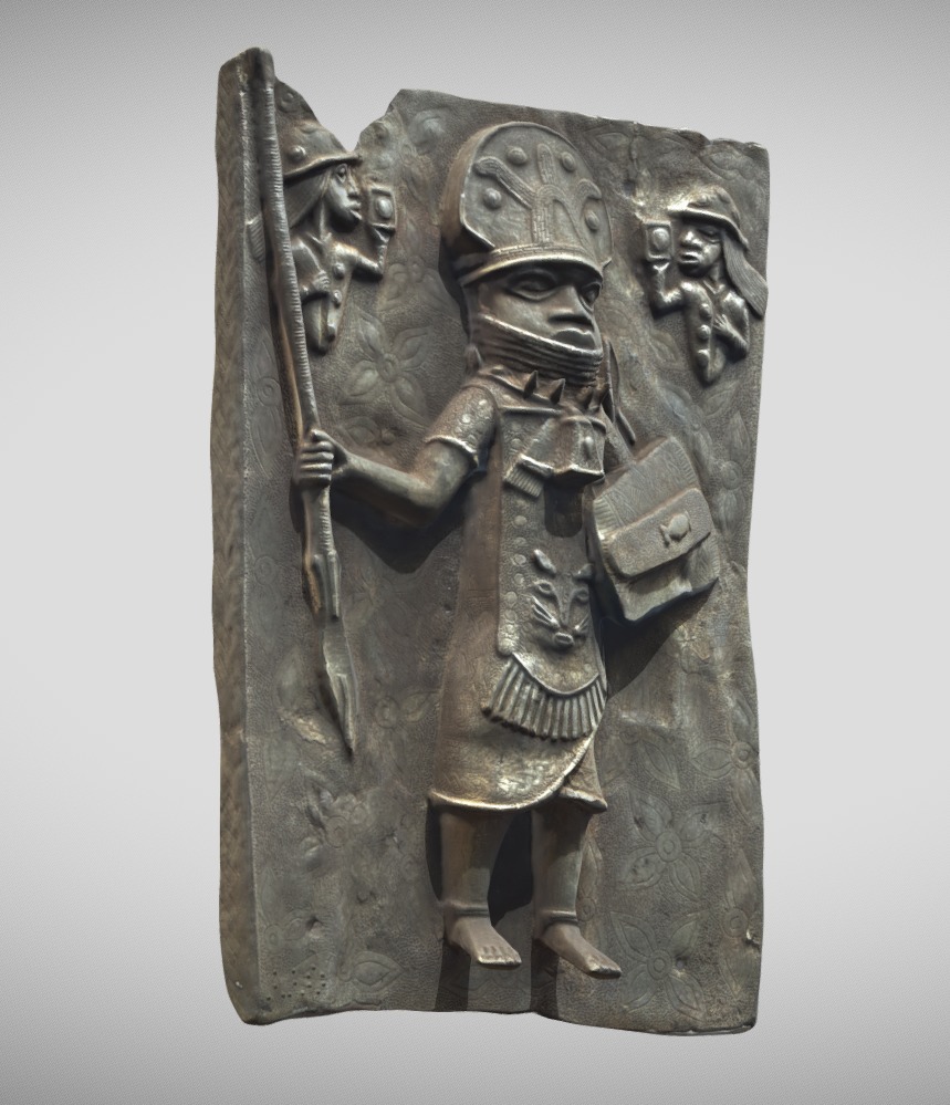 Relief Plaque with warriors II Low-poly 3D model_1