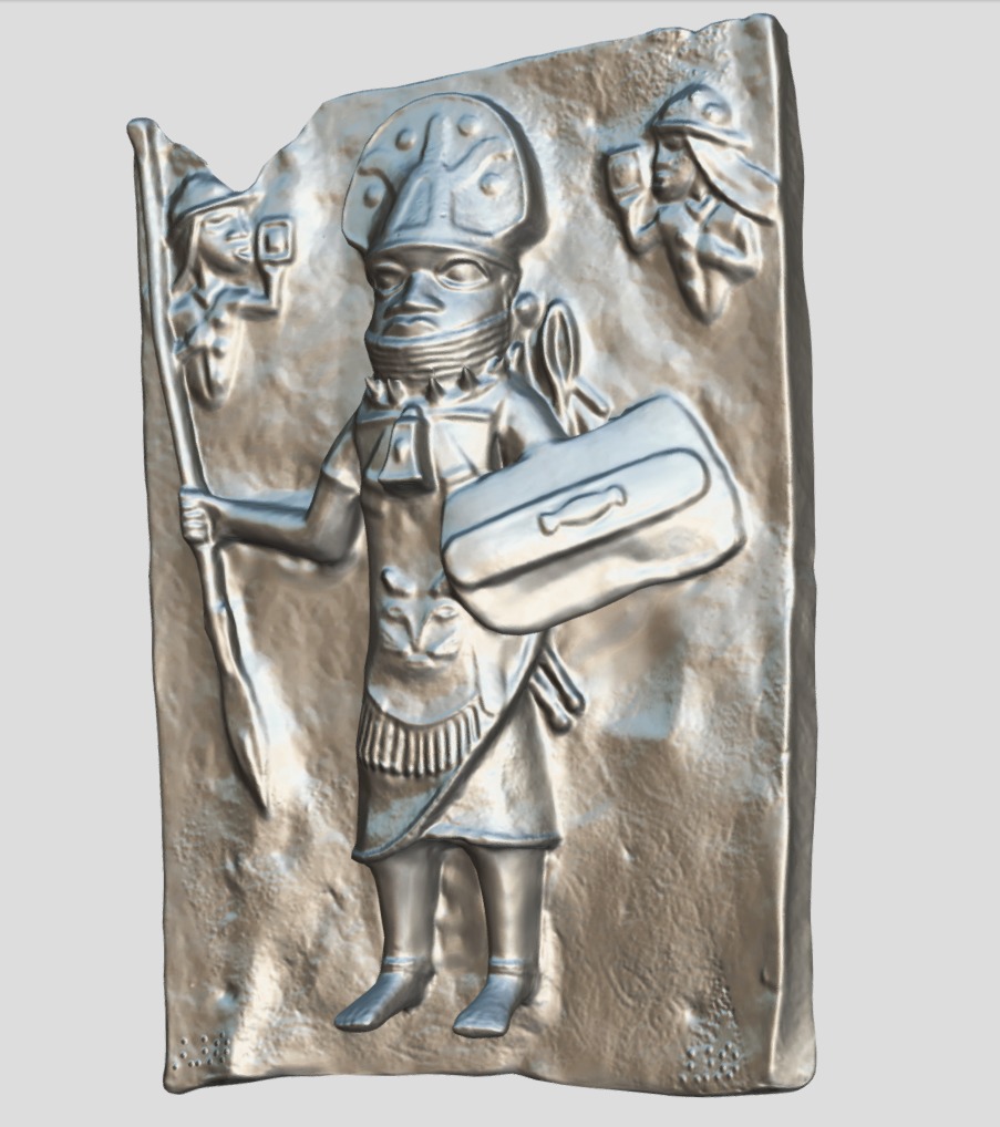 Relief Plaque with warriors II Low-poly 3D model_8