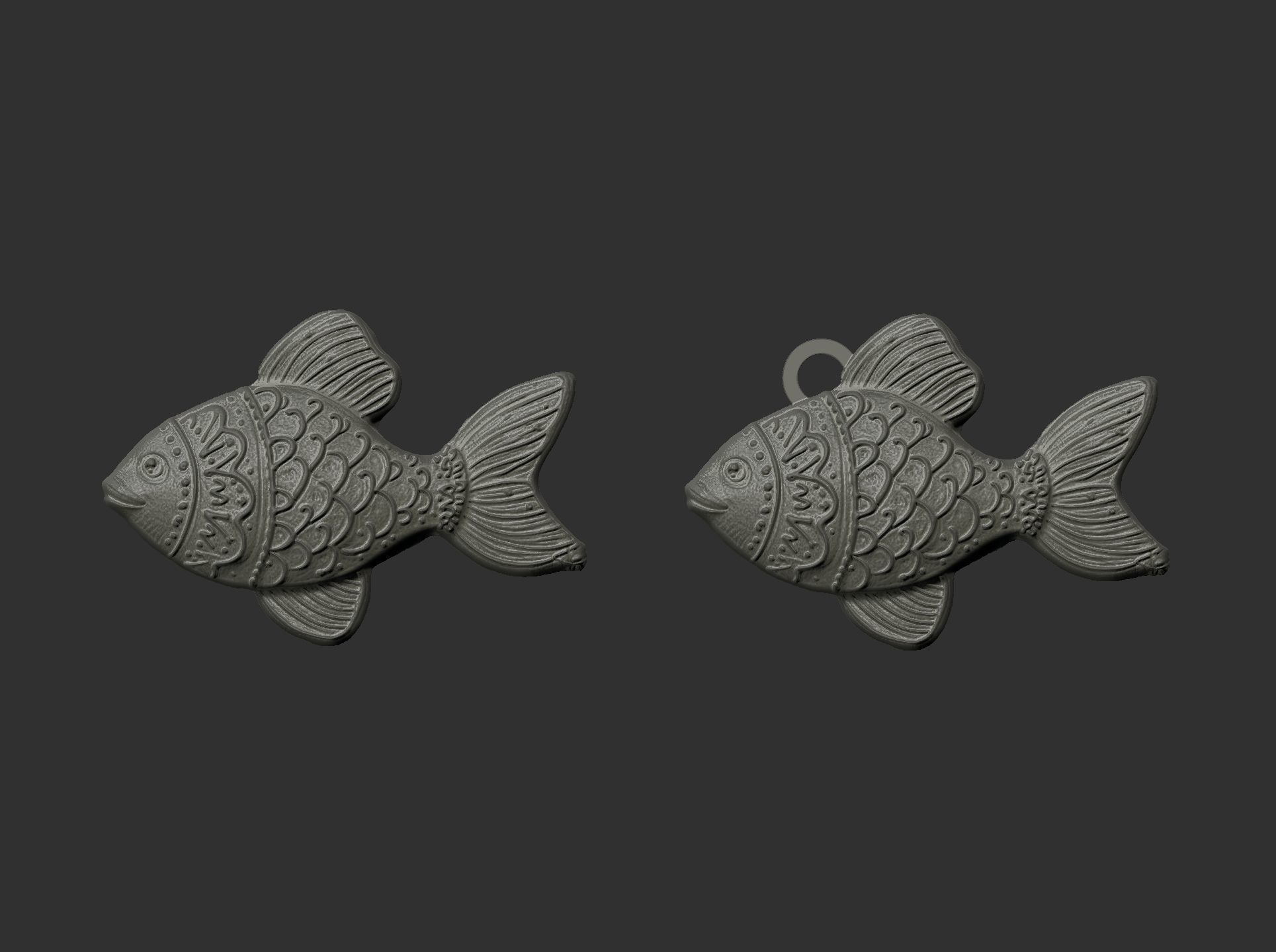 christmas fish cookie decor  3D print model_4