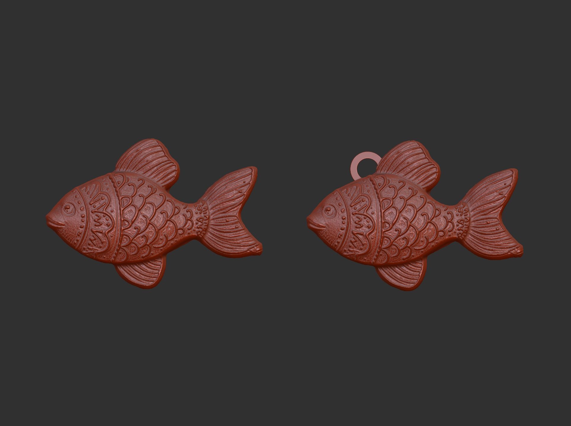 christmas fish cookie decor  3D print model_3