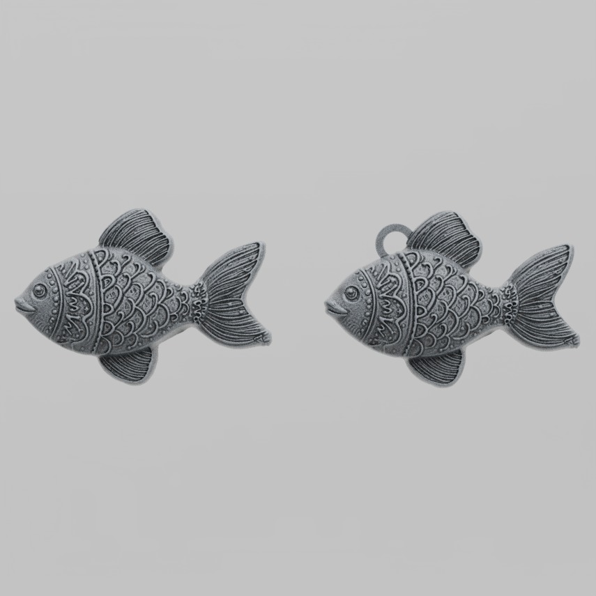 christmas fish cookie decor  3D print model_1