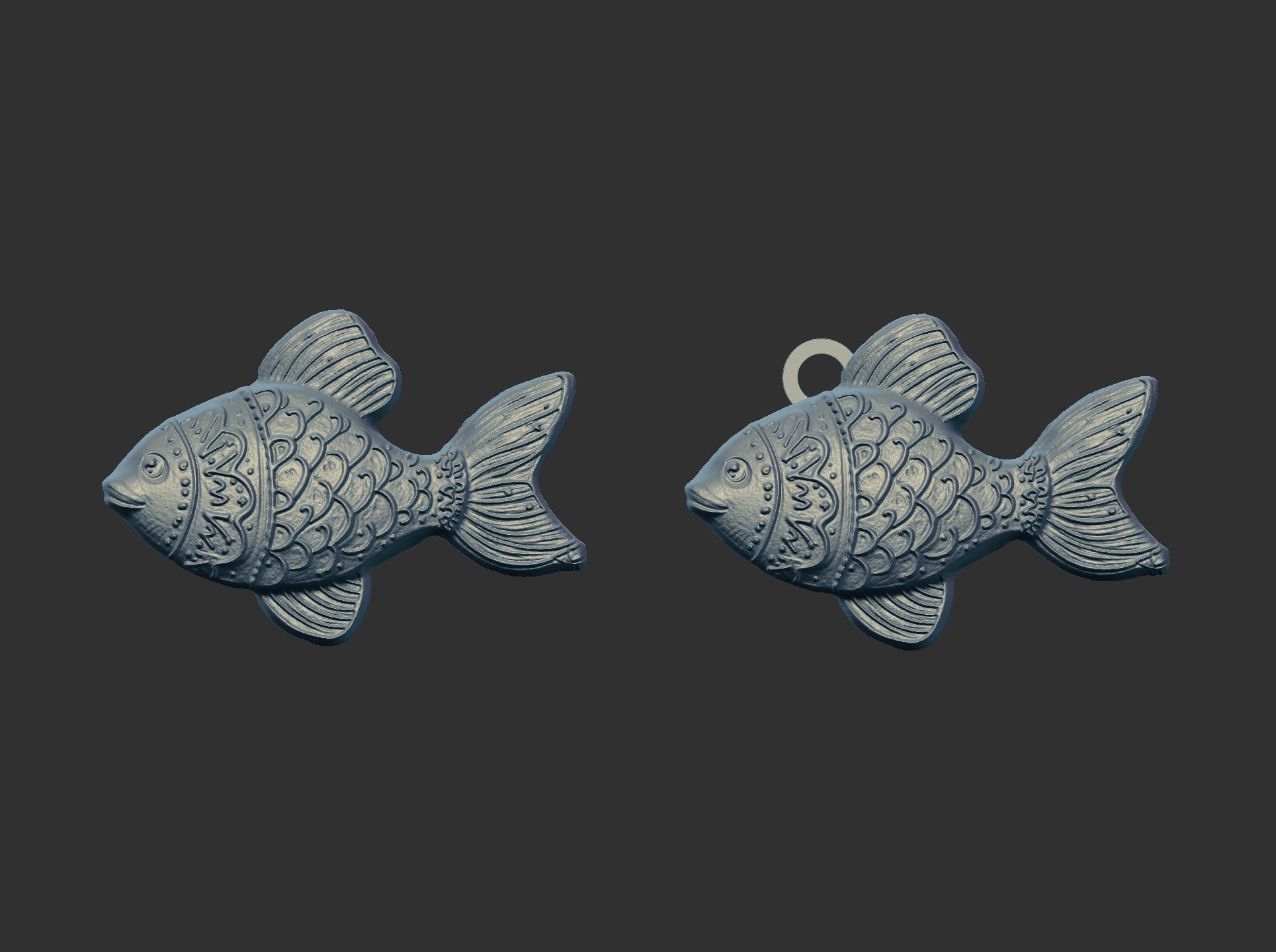christmas fish cookie decor  3D print model_6