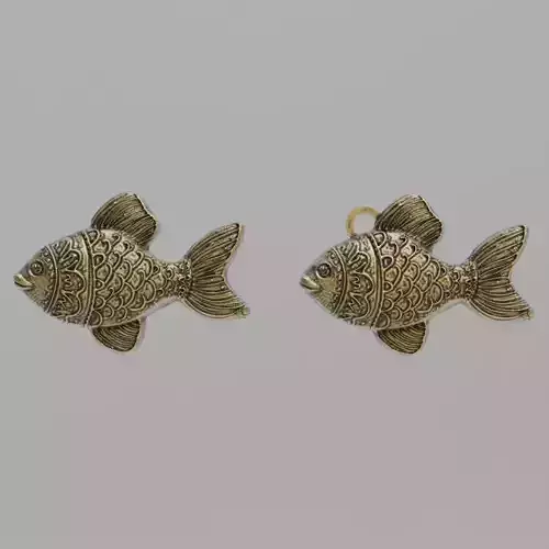 christmas fish cookie decor  3D print model