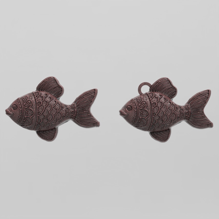 christmas fish cookie decor  3D print model_2