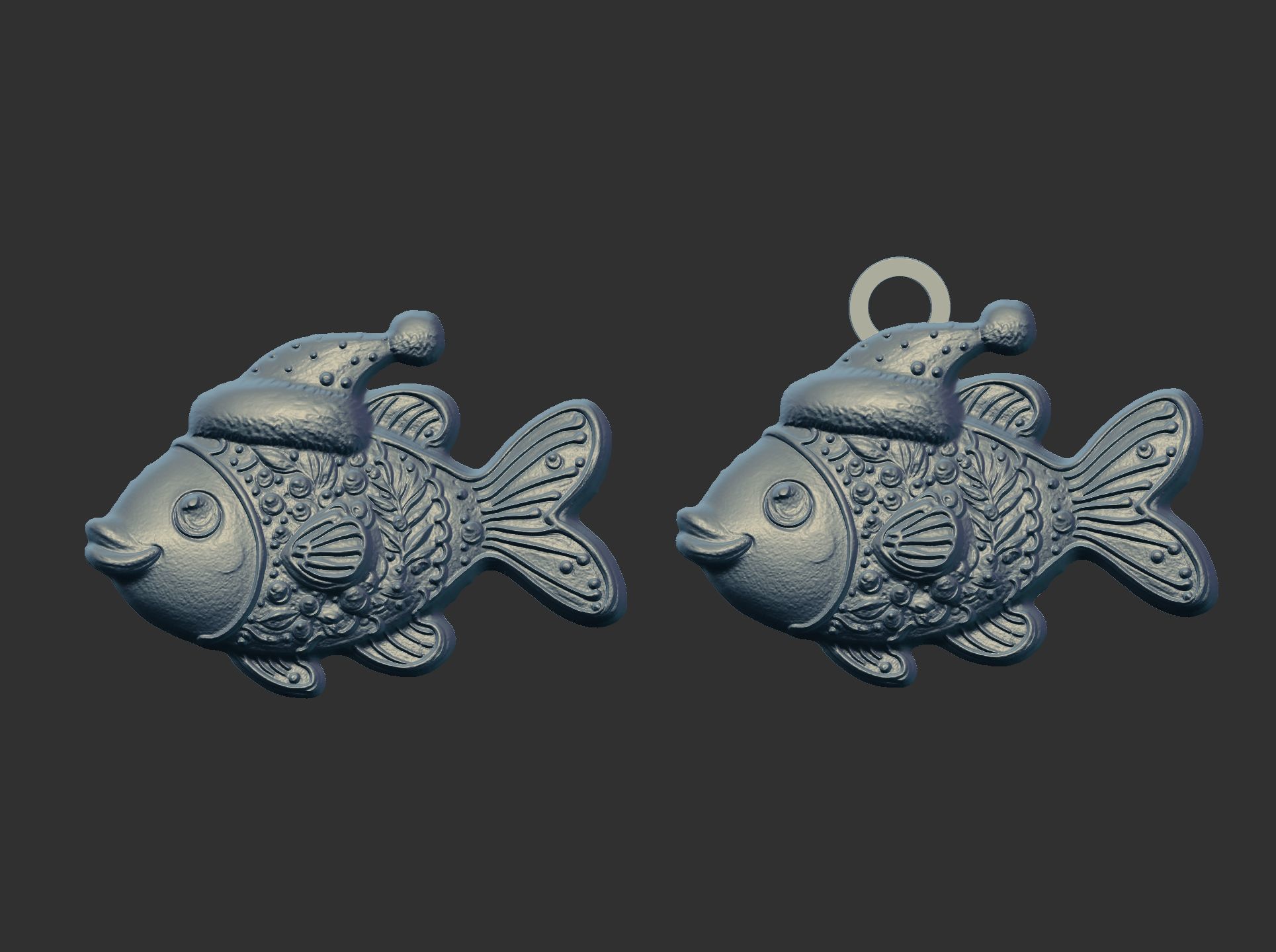 christmas fish cookie decor 2  3D print model_6