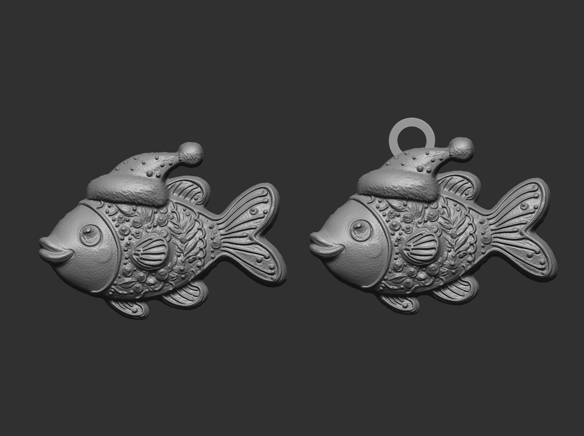 christmas fish cookie decor 2  3D print model_5