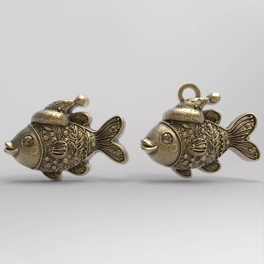 christmas fish cookie decor 2  3D print model_0