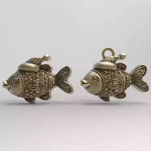 christmas fish cookie decor 2  3D print model