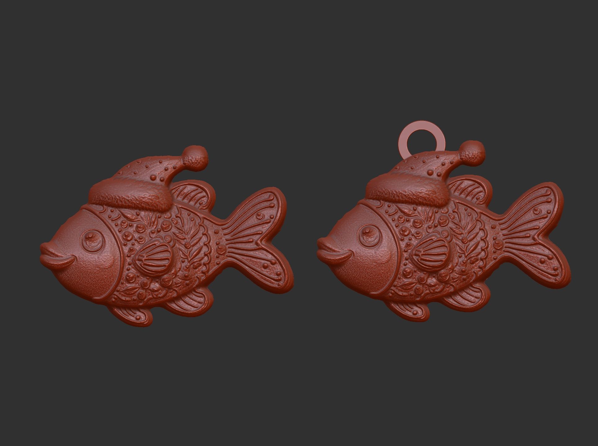 christmas fish cookie decor 2  3D print model_3