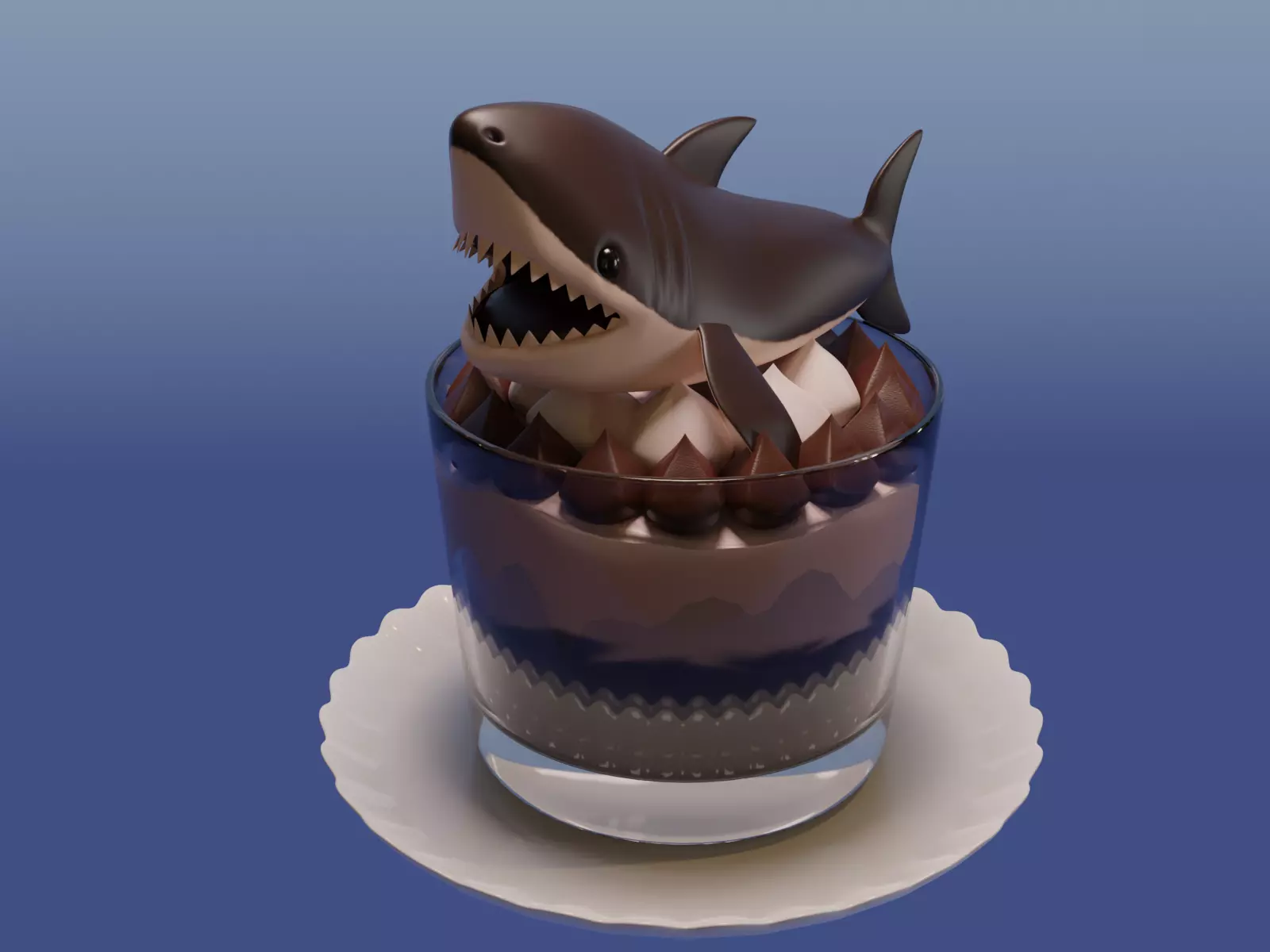 Shark Chocolate Parfait Free 3D model