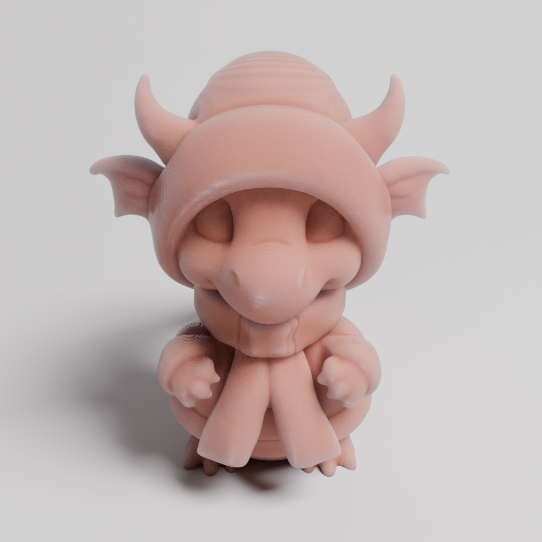 Chibi Winter Baby Dragon 3D print model_1