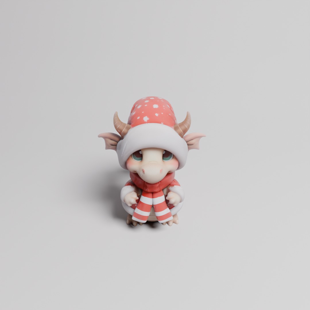 Chibi Winter Baby Dragon 3D print model_3