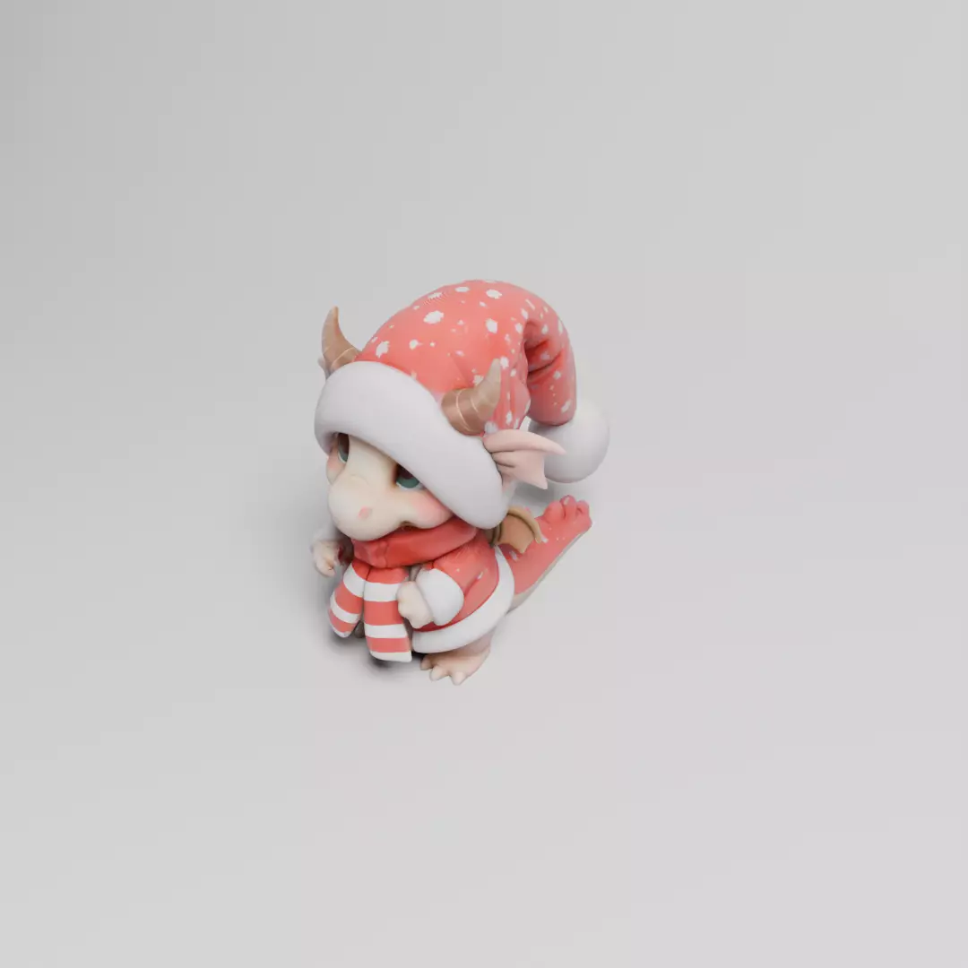 Chibi Winter Baby Dragon 3D print model_0