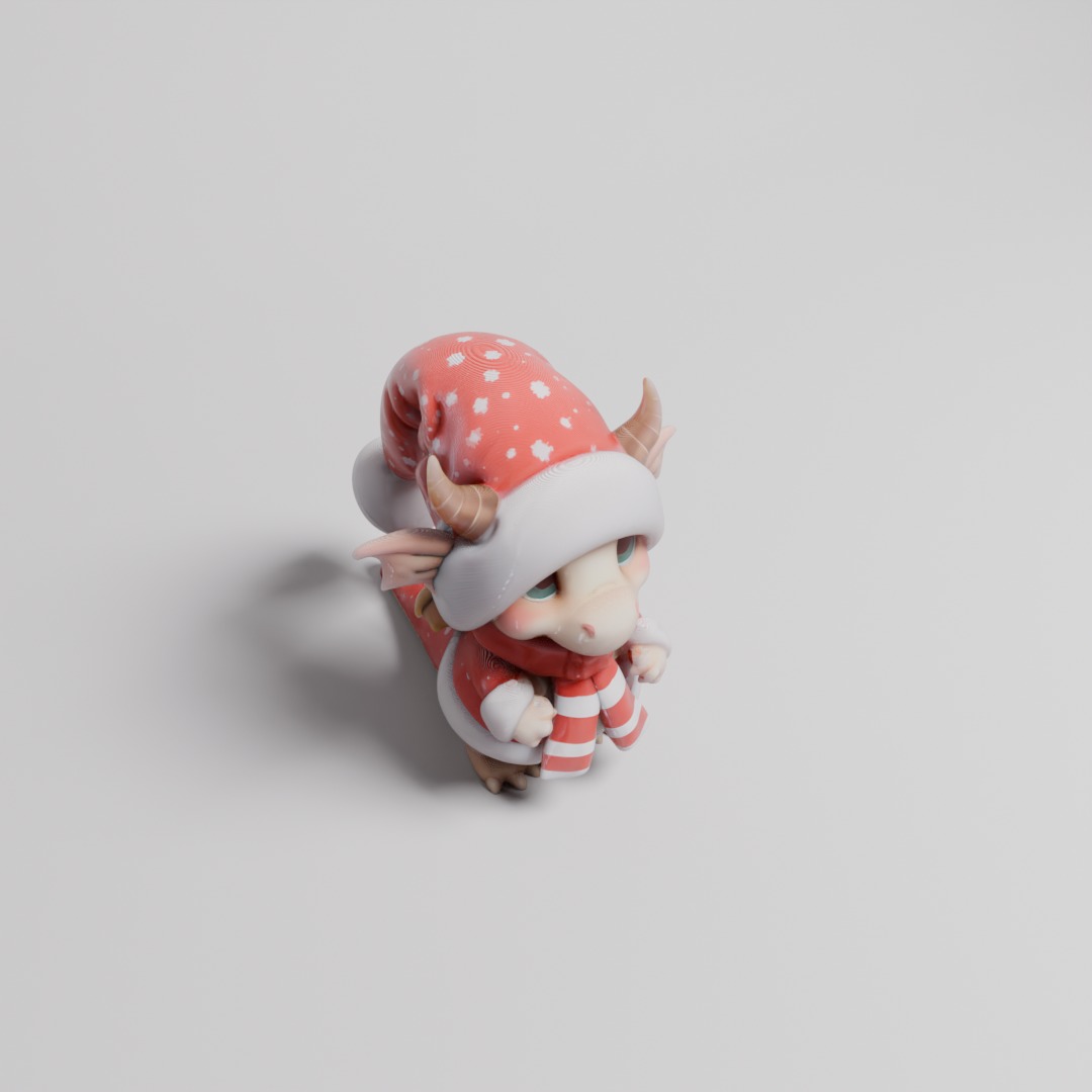 Chibi Winter Baby Dragon 3D print model_4