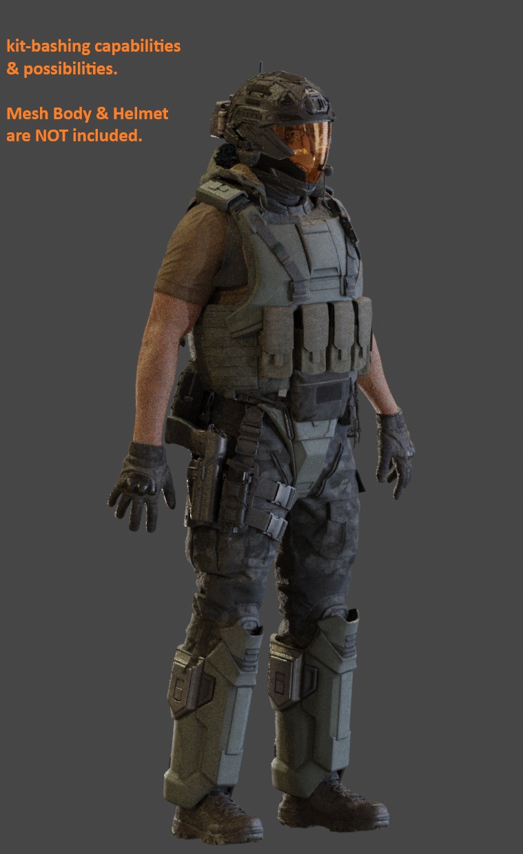 Military Tactical Armor  Low-poly 3D model_6