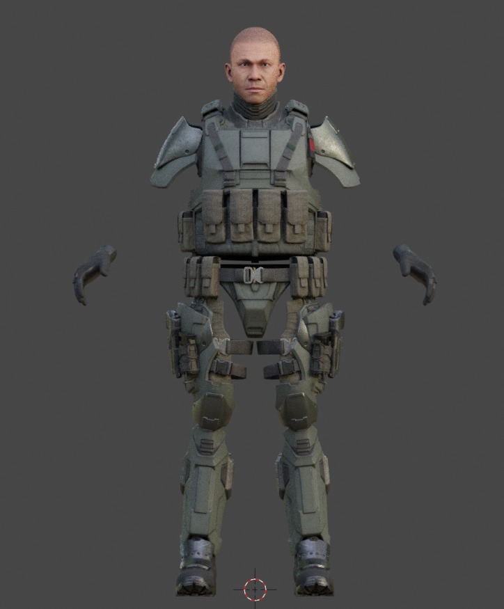 Military Tactical Armor  Low-poly 3D model_7