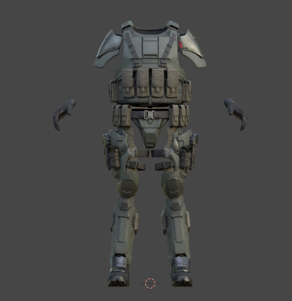 Military Tactical Armor  Low-poly 3D model_4
