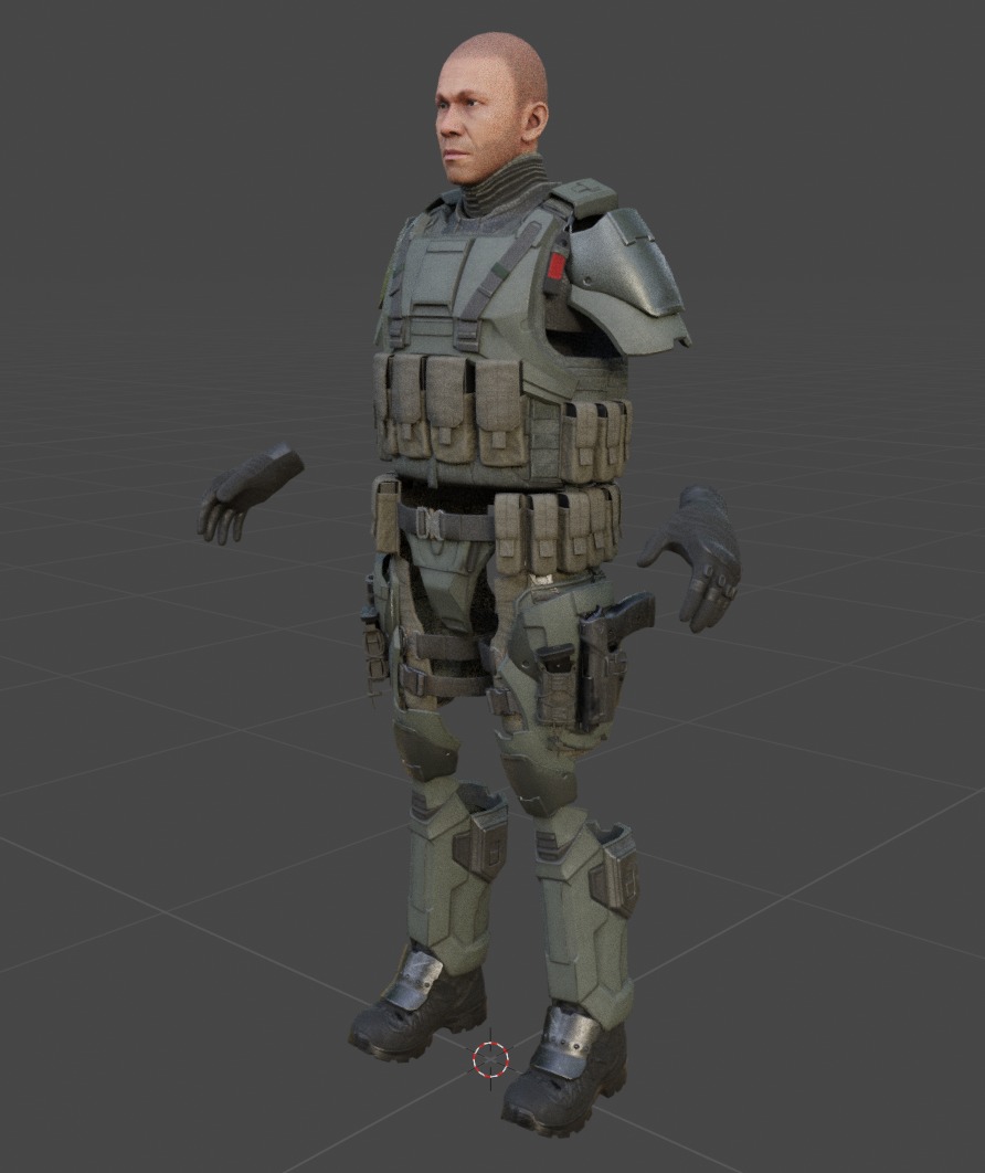 Military Tactical Armor  Low-poly 3D model_10