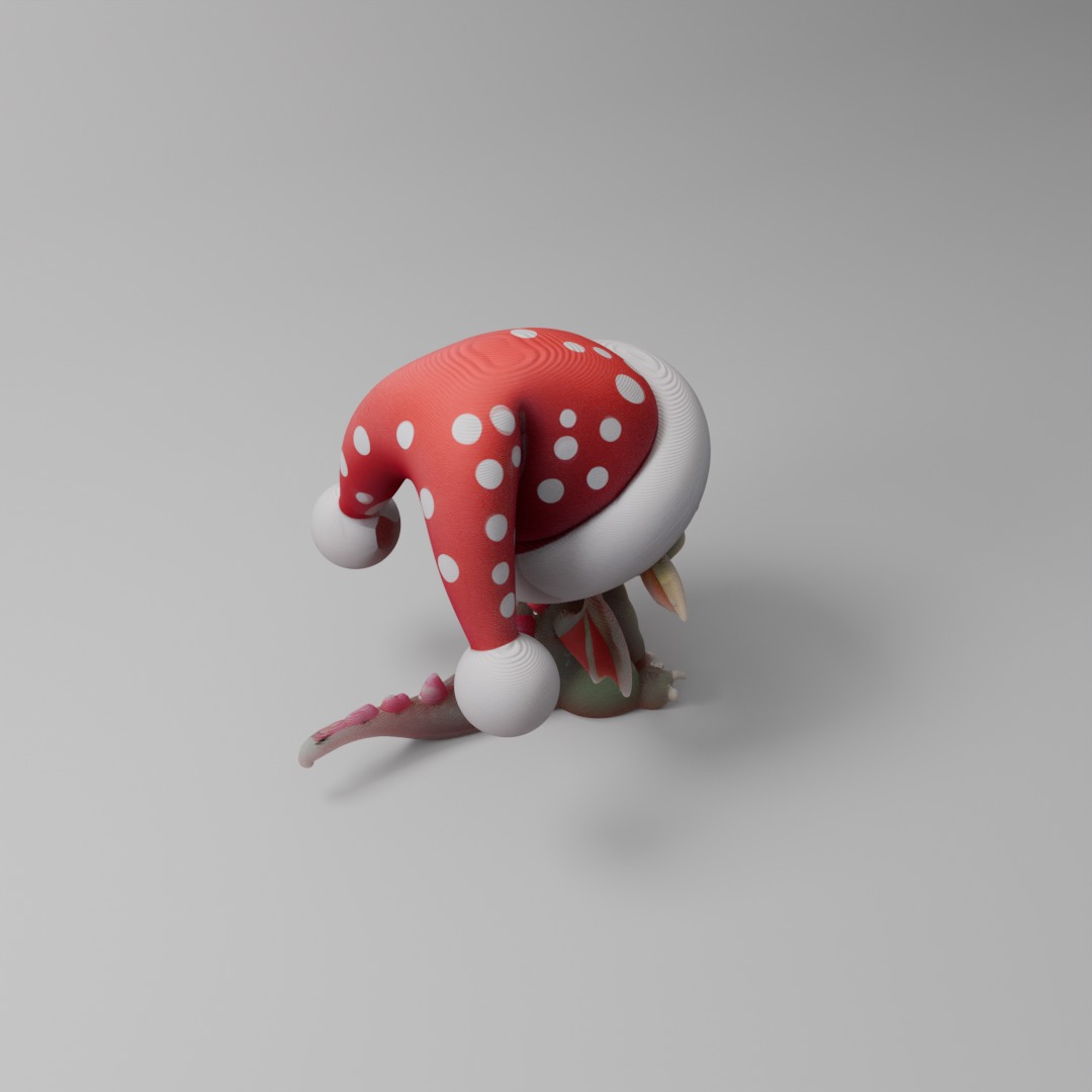 Winter Baby Dragon with big eyes 3D print model_3