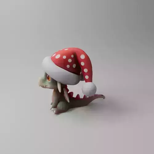 Winter Baby Dragon with big eyes 3D print model Winter Baby Dragon with big eyes 3D print model