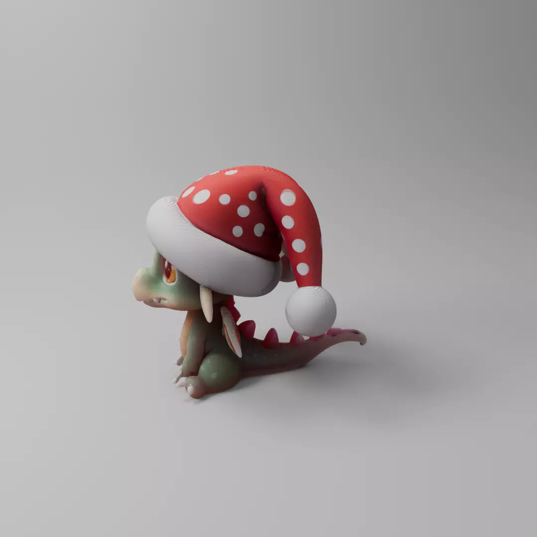Winter Baby Dragon with big eyes 3D print model_0