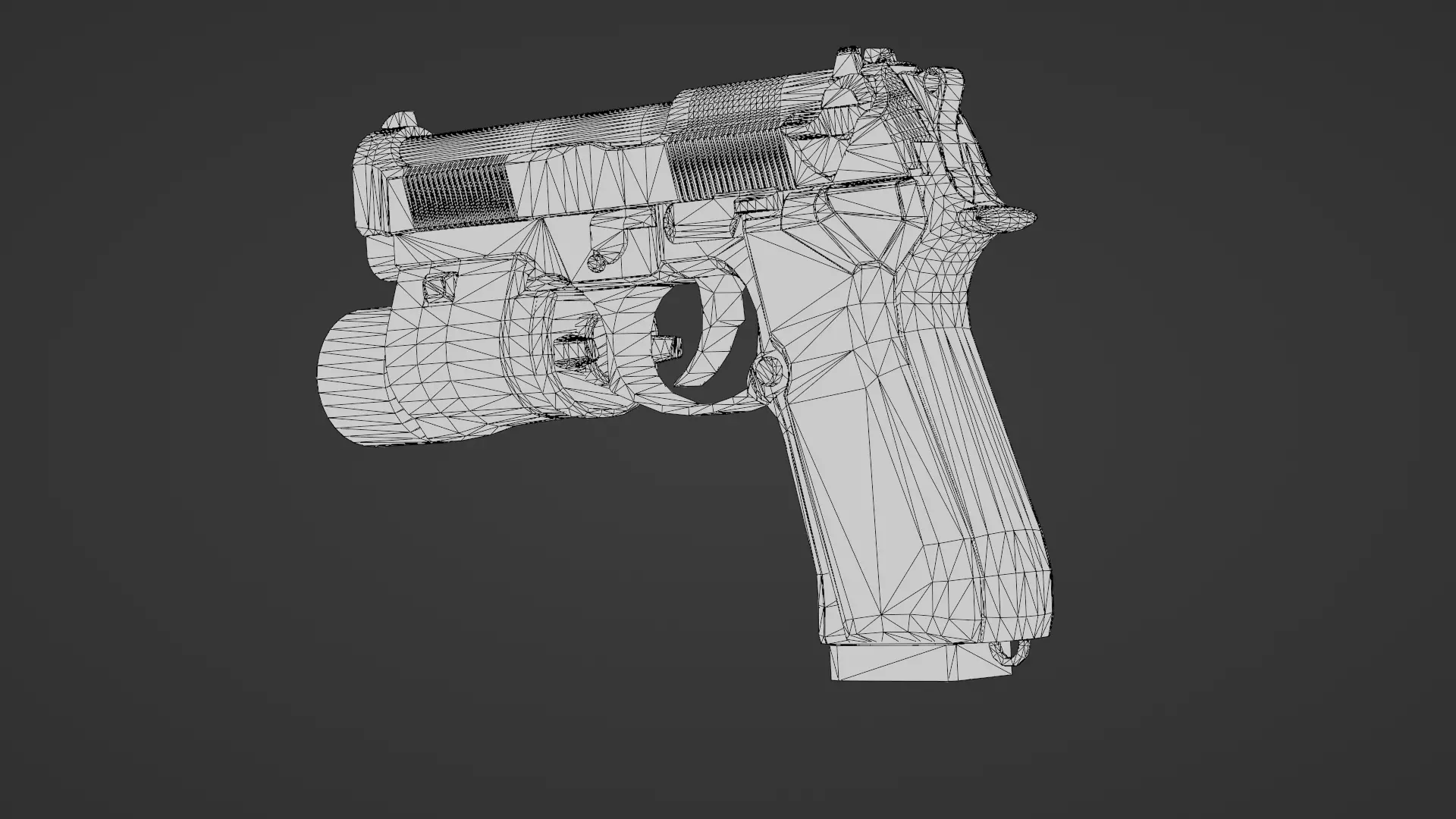Realistic 9mm Baretta 3D Model with Rigging Magazine and Bullets Low-poly 3D model_29